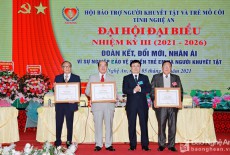 Đại hội Hội bảo trợ người khuyết tật và trẻ mồ côi tỉnh Nghệ An nhiệm kỳ 2021 - 2026